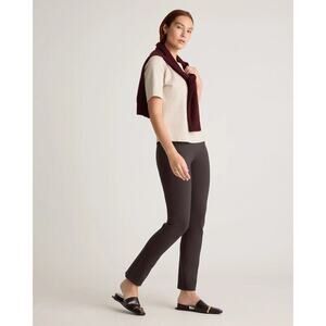 NWT Quince Ultra Stretch Ponte Straight Leg Pant Brown Medium Tall